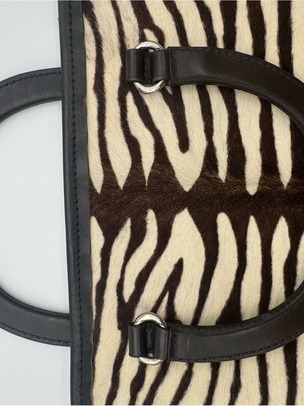Rare vintage Prada Zebra Print pony hair Top-Handle bag - Picture 10 of 16